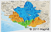 Political Panoramic Map of Ipiros, shaded relief outside