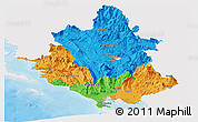 Political Panoramic Map of Ipiros, single color outside