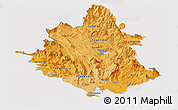 Political Shades Panoramic Map of Ipiros, cropped outside