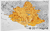 Political Shades Panoramic Map of Ipiros, lighten, desaturated