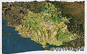 Satellite Panoramic Map of Ipiros, darken