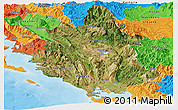 Satellite Panoramic Map of Ipiros, political outside