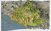 Satellite Panoramic Map of Ipiros, semi-desaturated