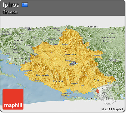 Savanna Style Panoramic Map of Ipiros