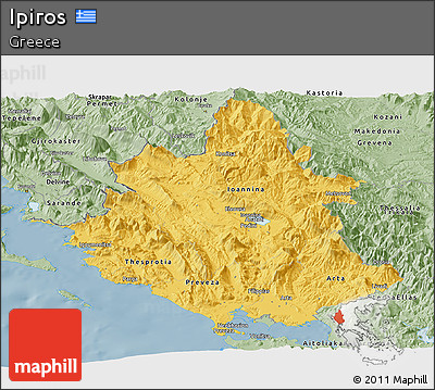 Savanna Style Panoramic Map of Ipiros