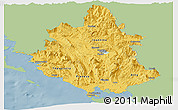 Savanna Style Panoramic Map of Ipiros, single color outside