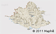 Shaded Relief Panoramic Map of Ipiros, cropped outside