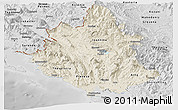 Shaded Relief Panoramic Map of Ipiros, desaturated