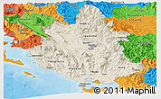 Shaded Relief Panoramic Map of Ipiros, political outside