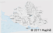 Silver Style Panoramic Map of Ipiros, single color outside