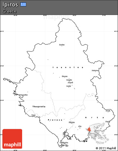 Blank Simple Map of Ipiros, cropped outside