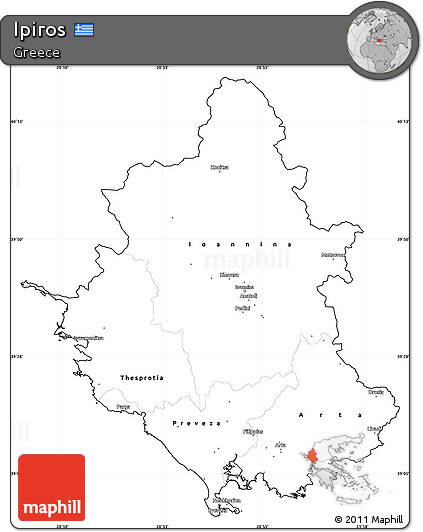 Blank Simple Map of Ipiros, cropped outside