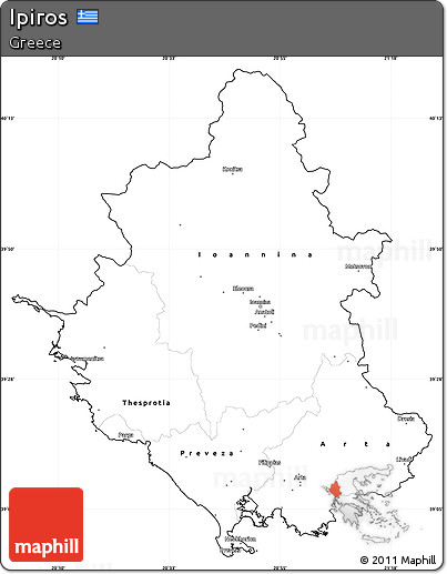 Blank Simple Map of Ipiros, cropped outside