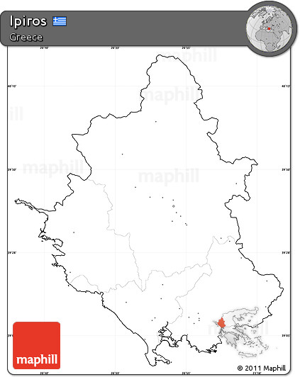 Blank Simple Map of Ipiros, cropped outside, no labels