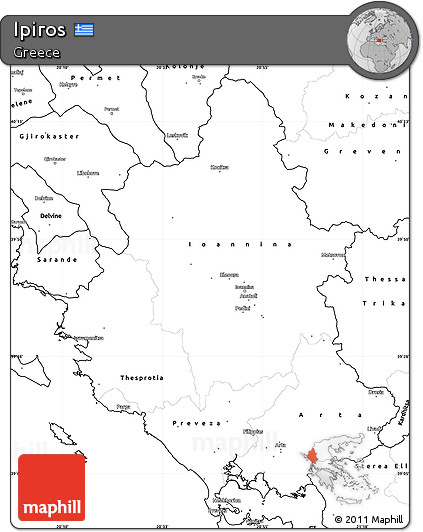 Blank Simple Map of Ipiros