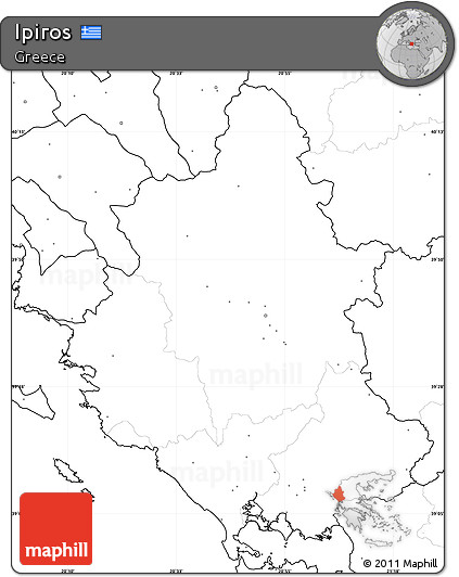 Blank Simple Map of Ipiros, no labels