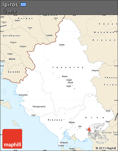 Classic Style Simple Map of Ipiros