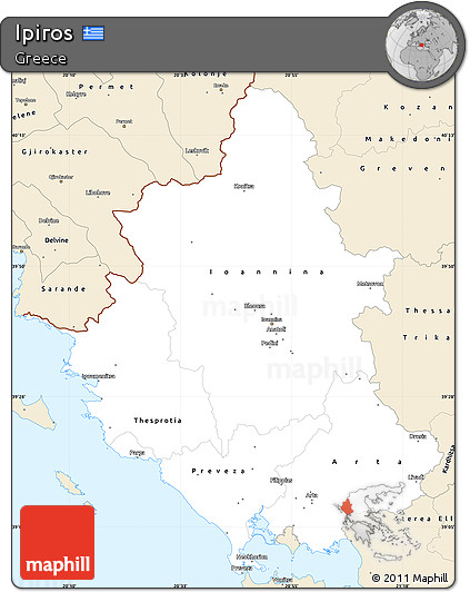 Classic Style Simple Map of Ipiros