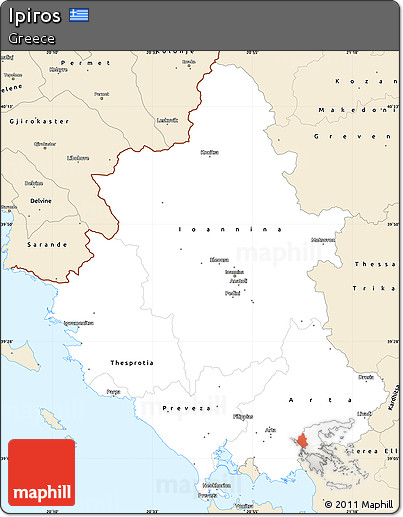 Classic Style Simple Map of Ipiros