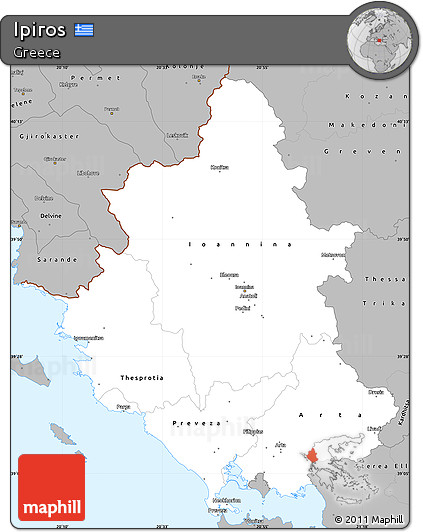 Gray Simple Map of Ipiros