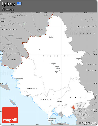 Gray Simple Map of Ipiros