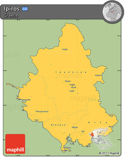 Savanna Style Simple Map of Ipiros, cropped outside