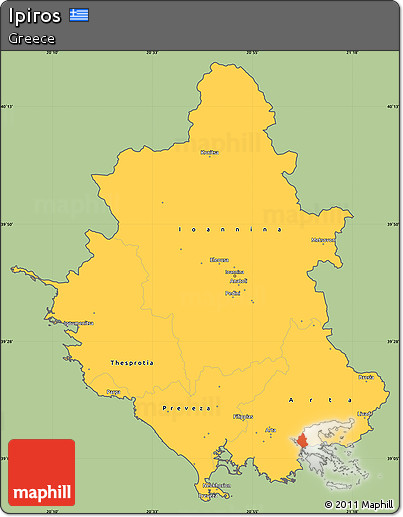 Savanna Style Simple Map of Ipiros, cropped outside