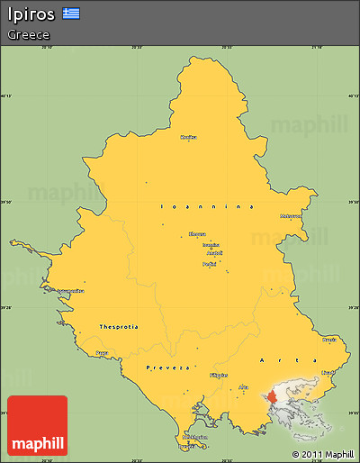 Savanna Style Simple Map of Ipiros, cropped outside