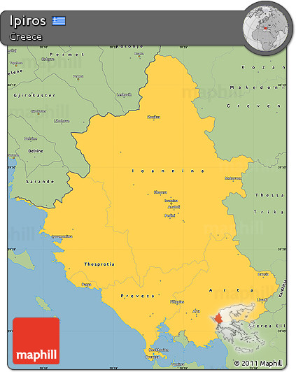 Savanna Style Simple Map of Ipiros