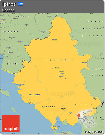 Savanna Style Simple Map of Ipiros