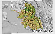 Satellite 3D Map of Thesprotia, lighten, desaturated