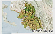 Satellite 3D Map of Thesprotia, lighten