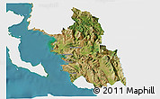 Satellite 3D Map of Thesprotia, single color outside