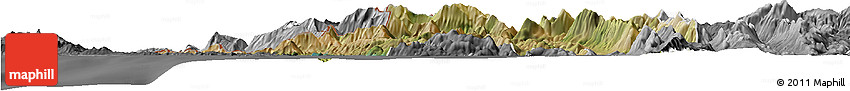 Satellite Horizon Map of Thesprotia, desaturated