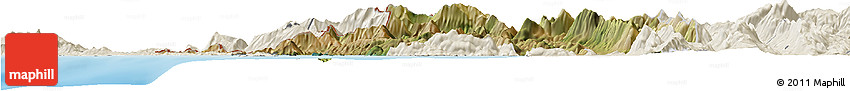 Satellite Horizon Map of Thesprotia, shaded relief outside