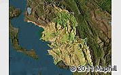 Satellite Map of Thesprotia, darken