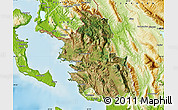 Satellite Map of Thesprotia, physical outside