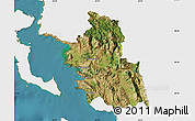 Satellite Map of Thesprotia, single color outside