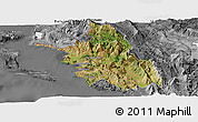 Satellite Panoramic Map of Thesprotia, desaturated