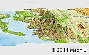 Satellite Panoramic Map of Thesprotia, physical outside