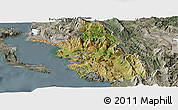 Satellite Panoramic Map of Thesprotia, semi-desaturated