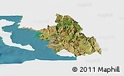 Satellite Panoramic Map of Thesprotia, single color outside