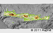 Physical 3D Map of Kriti, darken, desaturated