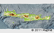 Physical 3D Map of Kriti, darken, semi-desaturated