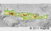 Physical 3D Map of Kriti, desaturated