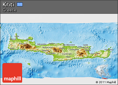 Physical 3D Map of Kriti