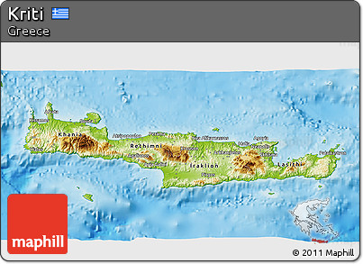 Physical 3D Map of Kriti