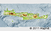 Physical 3D Map of Kriti, semi-desaturated