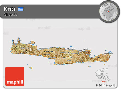 Satellite 3D Map of Kriti, cropped outside
