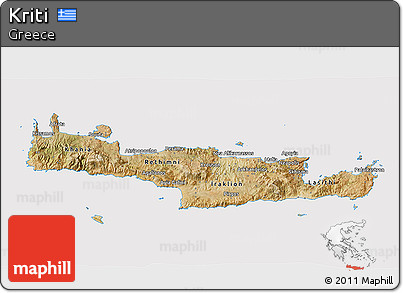 Satellite 3D Map of Kriti, cropped outside